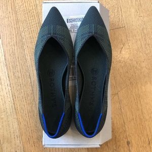 Rothy’s Racer Green Check Points Sz. 7.5 NIB